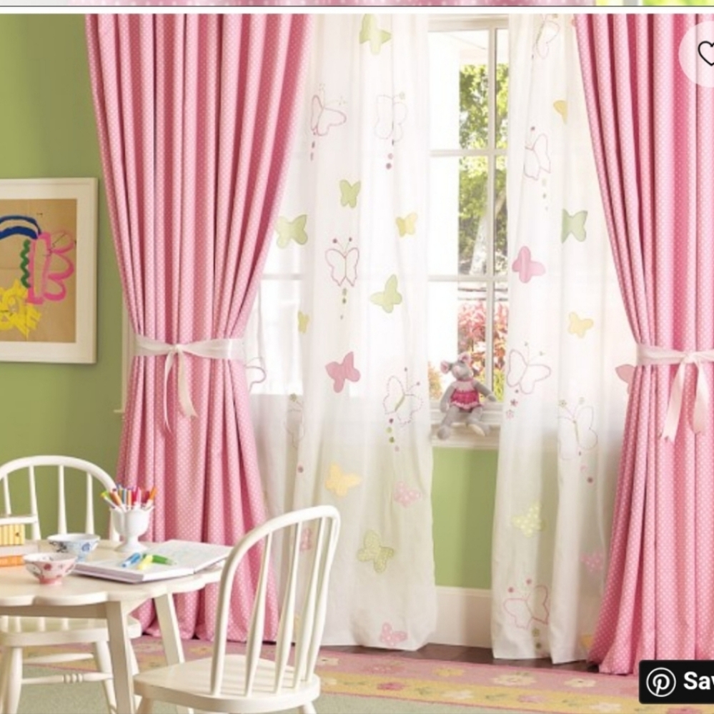 Pottery Barn Kids 2 sheer curtains